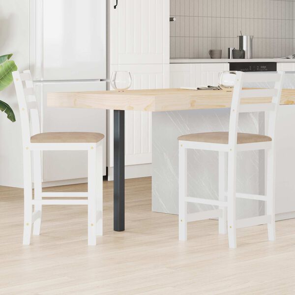 vidaXL Scaune de dining 2 pcs Alb 40 x 47,5 x 99,5 cm