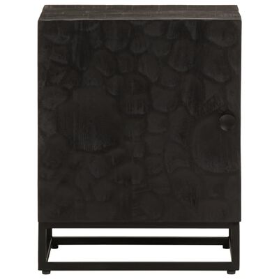 vidaXL Noptieră, neagră, 40x30x50 cm, lemn masiv de mango și fier