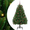 vidaXL Brad de Crăciun artificial cu 150 LED Verde 150 cm PVC și Metal