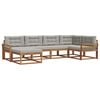 vidaXL Set de canapele de exterior 6 buc. Natural și gri deschis