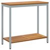 vidaXL Masă de exterior cu depozitare Natural și Gri 80 x 35 x 75 cm