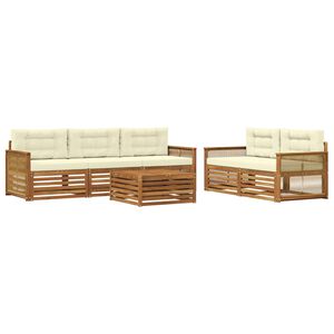 vidaXL Set de canapele de exterior 6 buc. Natural și Crem