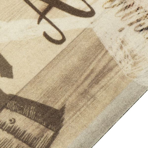 vidaXL Covor de bucătărie lavabil Coffee, maro, 45x150 cm, catifea