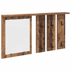 vidaXL Răcător de paltoane montat pe perete Lemn vechi 85 x 10 x 45 cm