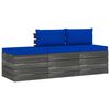 vidaXL Set mobilier grădină din paleți, 3 piese, cu perne, lemn de pin