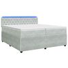vidaXL Pat boxspring cu saltea Gri deschis 200 x 200 cm Catifea