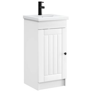 vidaXL Mobilă de baie cu chiuvetă Alb 42 x 40 x 84,5 cm Lemn prelucrat