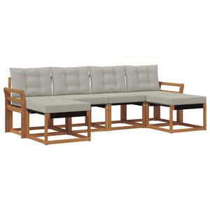 vidaXL Set de canapele de exterior 6 pcs Gri natural și deschis
