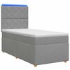 vidaXL Pat boxspring cu saltea Gri deschis 100 x 200 cm Țesătură