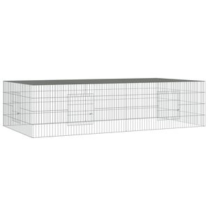 vidaXL Cușcă pentru iepuri, 2 panouri, 220x110x55 cm, fier galvanizat