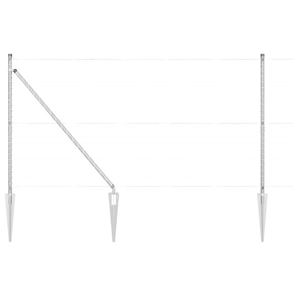 vidaXL St&acirc;lp de gard. 7 pcs Argintiu Oțel