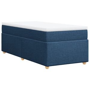 vidaXL Pat box spring cu saltea, albastru, 80x200 cm, textil