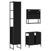 vidaXL Set mobilier de baie, 3 piese, negru, lemn compozit