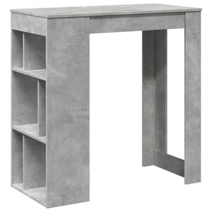 vidaXL Masă de bar cu raft, gri beton, 102x50x103,5 cm, lemn prelucrat