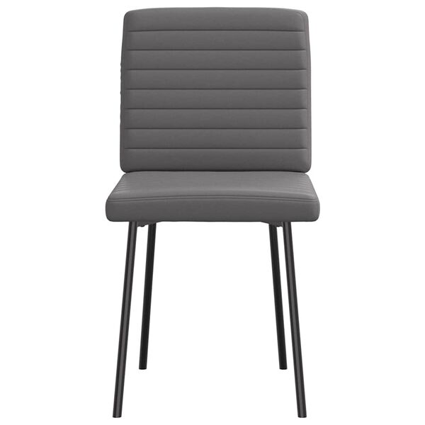 vidaXL Scaune de sufragerie, 6 buc., gri, piele ecologică