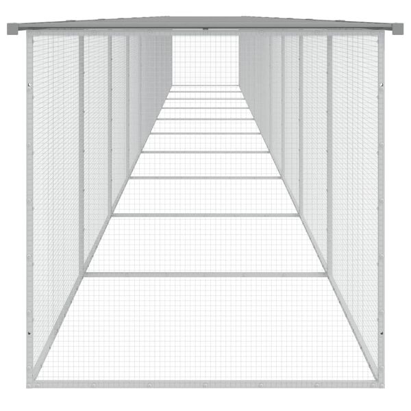 vidaXL Coteț pui cu acoperiș gri deschis 1003x98x90 cm oțel galvanizat