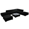 vidaXL Set mobilier de grădină cu perne, 8 piese, negru, poliratan