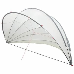 vidaXL Dom pentru piscină Manual Gri și Portocalie 592 x 590 x 275 cm