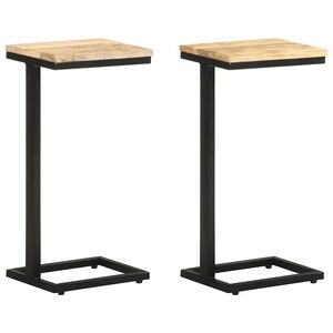 vidaXL Mese laterale, 2 buc. 31,5x24,5x64,5 cm lemn de mango nefinisat