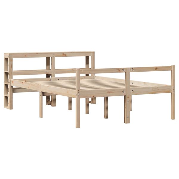 vidaXL Cadru de pat senior cu tăblie, 120x200 cm, lemn masiv pin