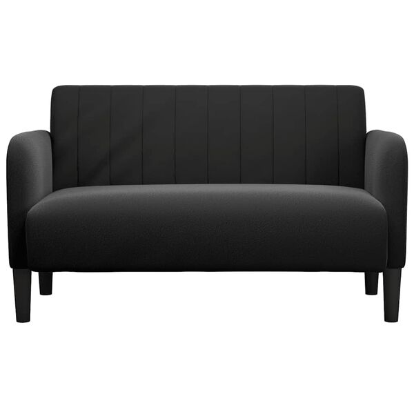 vidaXL Canapea loveseat neagră 109 cm catifea