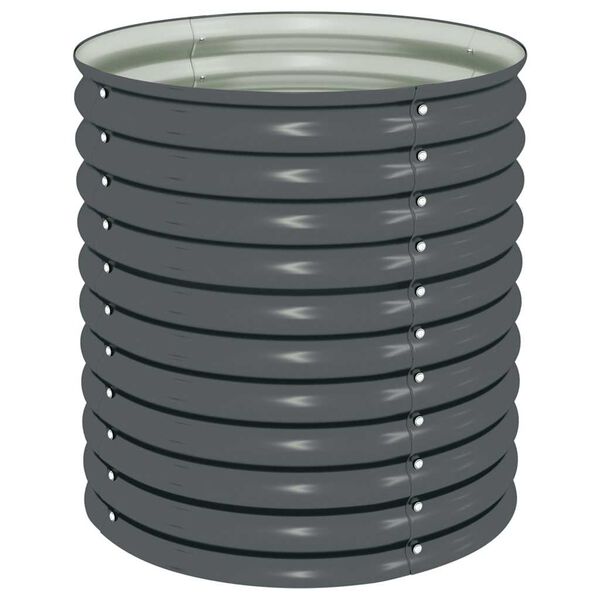 vidaXL Strat înălțat de grădină, gri, 80x80x81 cm, oțel galvanizat