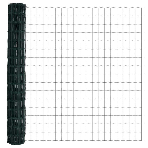 vidaXL Gard Euro Verde 1.5 x 10 m Fier acoperit cu PVC