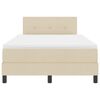 vidaXL Pat cu arcuri cu saltea cu headboard Crem 120 x 190 cm țesătură