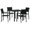 vidaXL Set de masă pentru grădină 5 buc. Negru