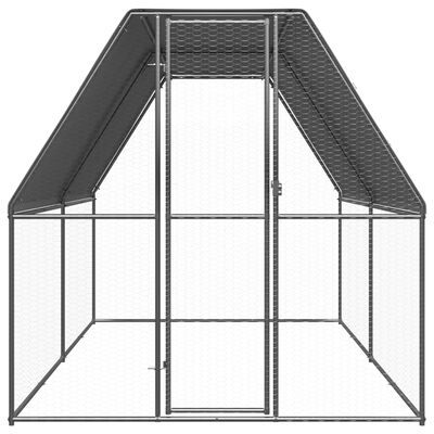 vidaXL Coteț de păsări pentru exterior, 2x4x2 m, oțel galvanizat