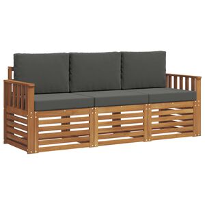 vidaXL Seturi de canapele cu pernă 3 pcs Natural și Antracit