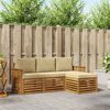 vidaXL Set de canapele de exterior cu pernă 4 pcs Natural și Bej