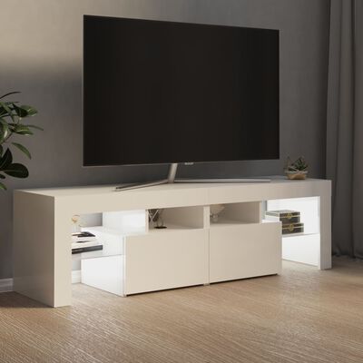 vidaXL Comodă TV cu lumini LED, negru extralucios, 140x36,5x40 cm