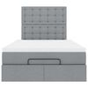 vidaXL Cadru de pat otoman cu saltea țesătură gri deschis 120x190 cm