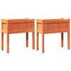 vidaXL Jardiniere grădină cu picioare, 2 buc., maro ceruit, lemn pin
