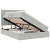 vidaXL Pat cu LED și saltea Gri deschis 140 x 190 cm Catifea