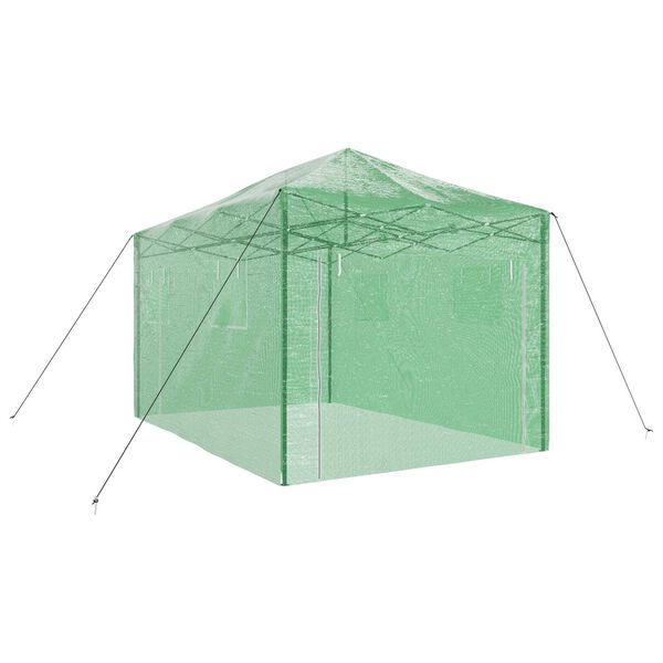 vidaXL Seră cu cadru pop-up cu acoperiș Verde 290 x 430 x 315 cm Fier