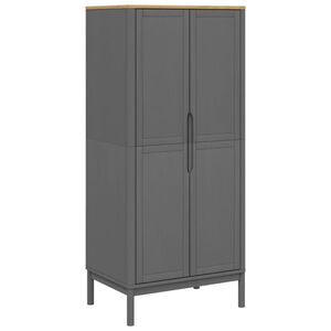 vidaXL Șifonier "FLORO", gri, 77x53x171 cm, lemn masiv pin