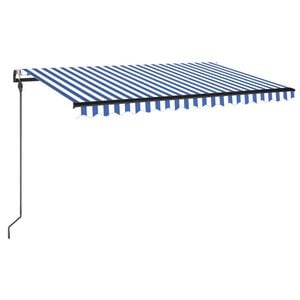 vidaXL Copertină retractabilă Albastru și Alb 400 &times; 300 cm Poliester