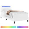 vidaXL Pat cu arcuri cu saltea Alb 90 x 190 cm Piele artificială