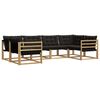 vidaXL Set de canapele de exterior 6 buc. Alb și negru