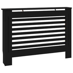 vidaXL Mască pentru calorifer, negru, 112 x 19 x 81,5 cm, MDF