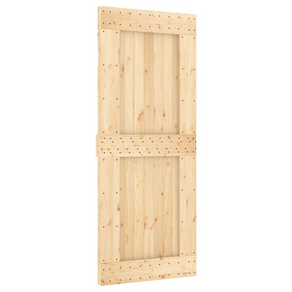 vidaXL Ușă glisantă cu set de feronerie 85x210 cm, lemn masiv de pin