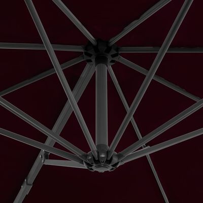 vidaXL Umbrelă suspendată cu stâlp din aluminiu, roșu, 300 cm