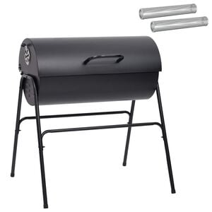 vidaXL Grătar tip butoi cu 2 grătare de gătit 3 buc. 80 x 73 x 90 cm