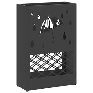 vidaXL Stand pentru Umbrele de Plouă Negru 28 x 12 x 41 cm Oțel