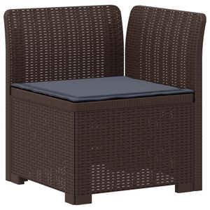 vidaXL Canapea de Grădină cu 1 Loc cu Pernă Aspect Rattan PP Maro