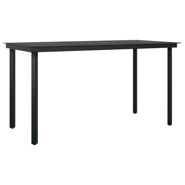vidaXL Set de mobilier pentru grădină, 7 piese, negru