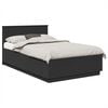 vidaXL Cadru de pat cu headboard Negru 135 x 190 cm Lemn prelucrat