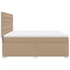 vidaXL Pat box spring cu saltea, cappuccino, 180x200cm piele ecologică